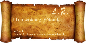Lichtenberg Róbert névjegykártya