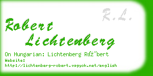 robert lichtenberg business card
